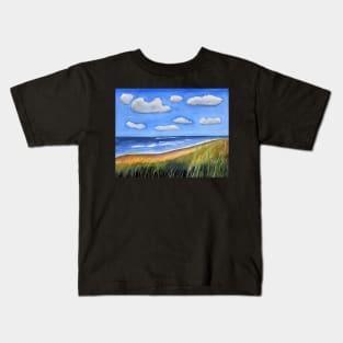 Sea Coast Watercolor Kids T-Shirt